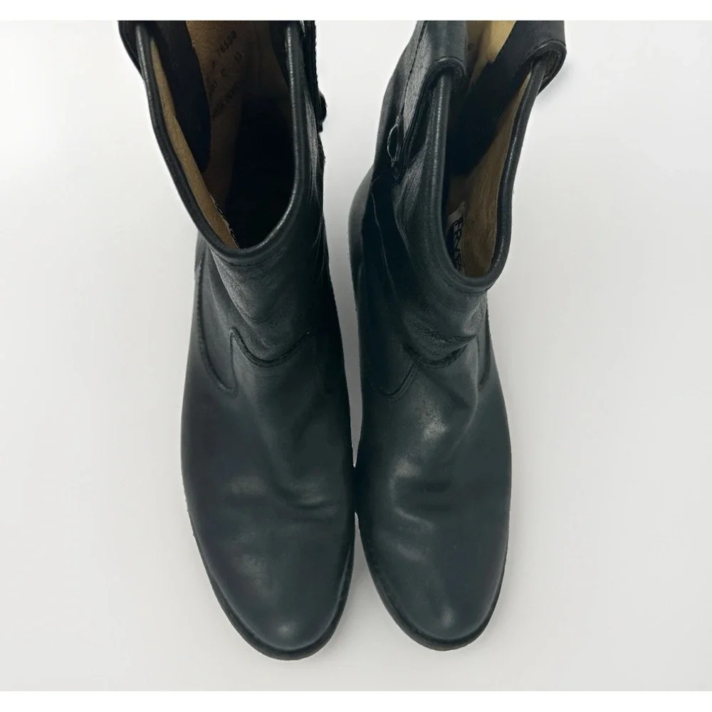 Frye Jackie Button Short Boots Womens 6 B Black Leather Western Ankle Cowboy